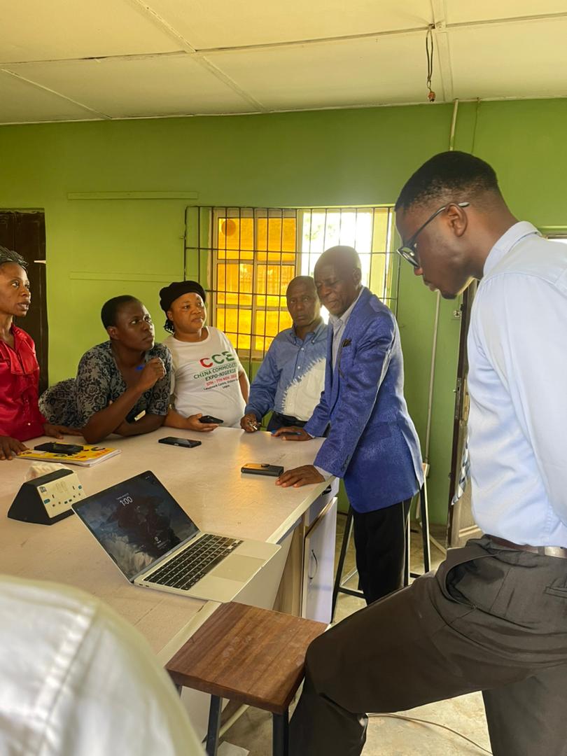 Dada Iyanuoluwa training staff at Christ Leads Secondary School